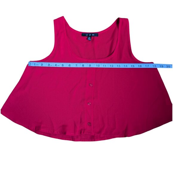 U2B Red Flowy Summer Tank Top with Buttons Women Size S - Picture 3 of 8